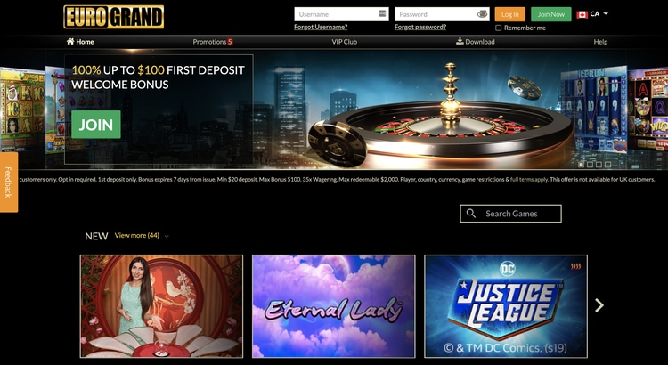 Eurogrand Free Spins